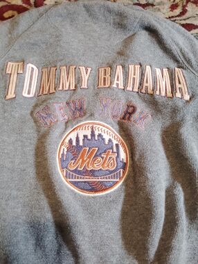 Tommy Bahama Gray Sweatshirt with Orange & Blue Mets Embroidery